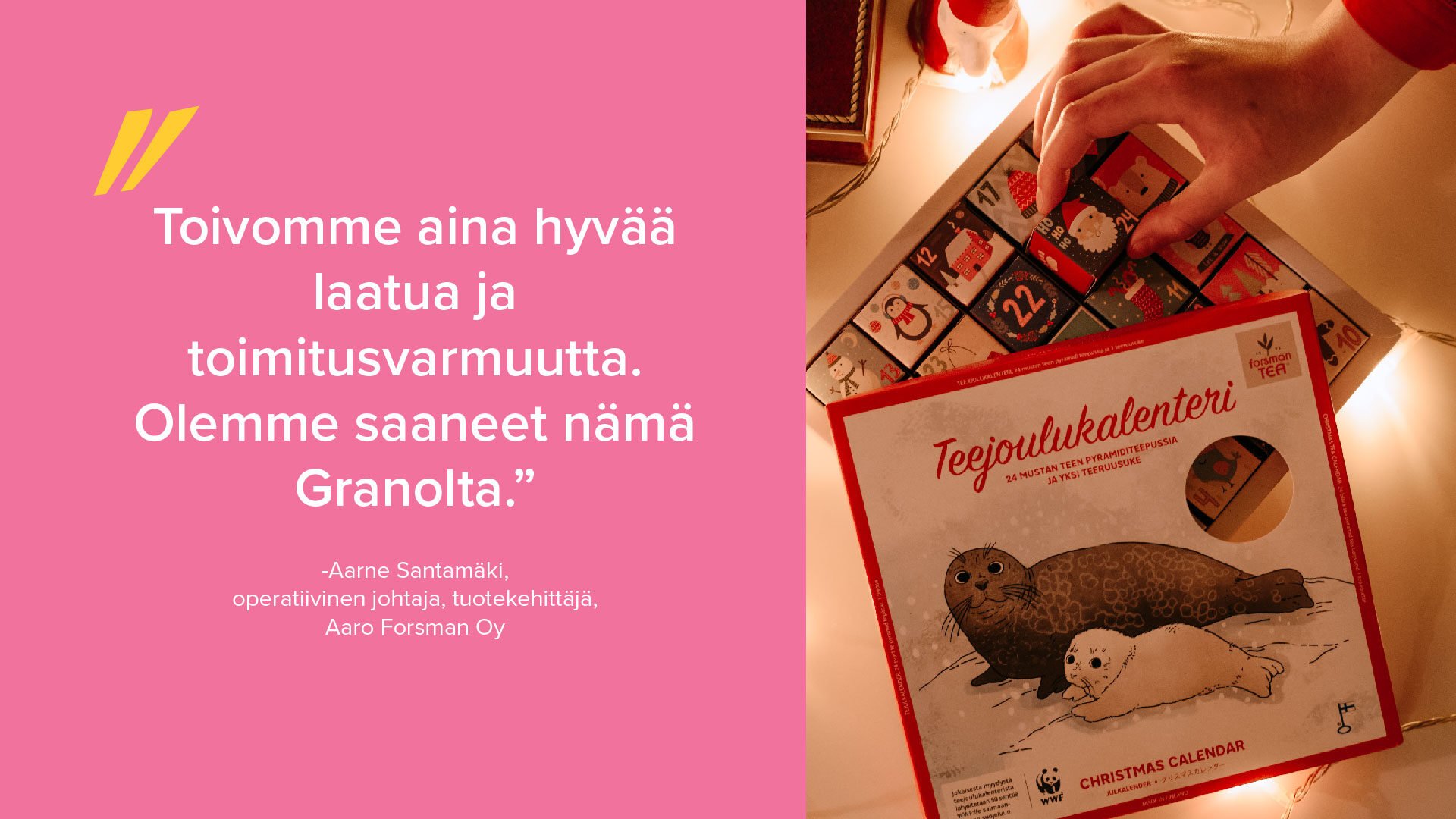 Forsman tea toteutti teejoulukalenterin Granon avulla