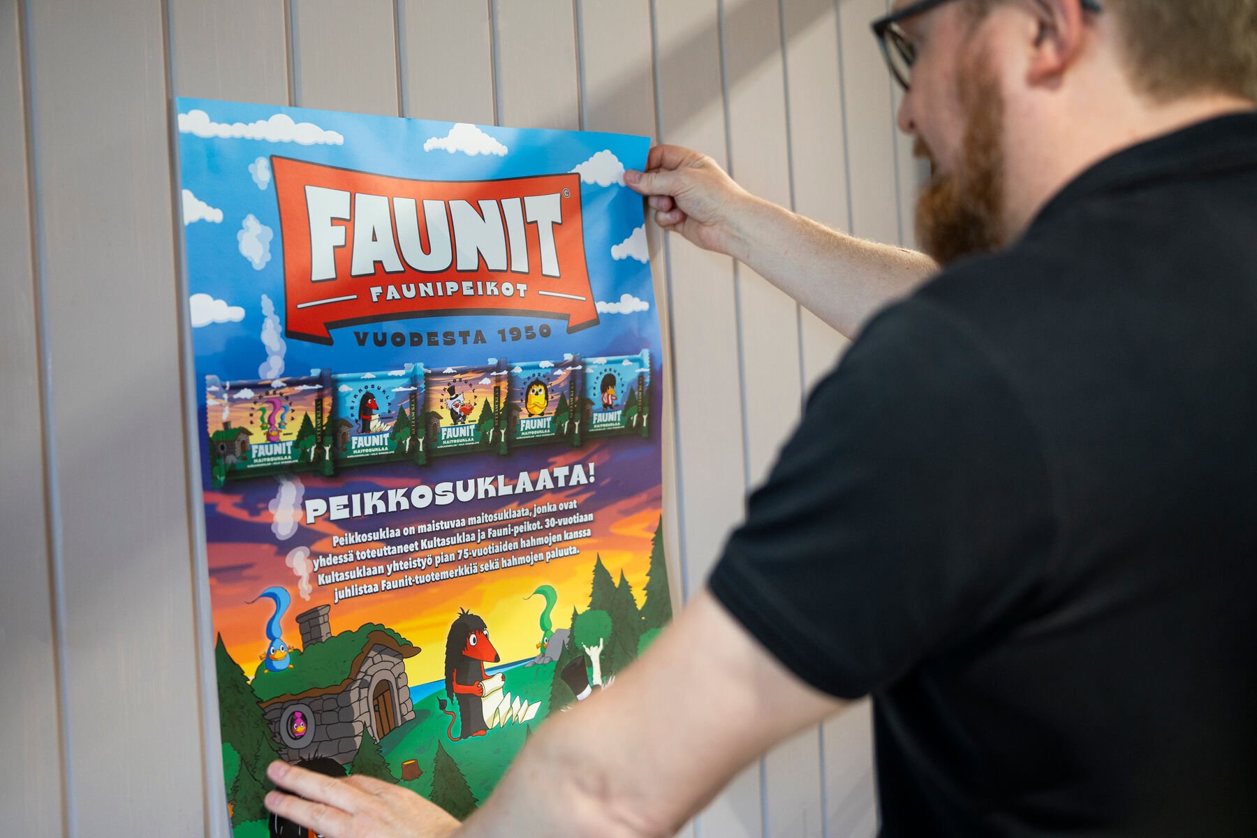 Grano producerade unika förpackningsomslag för Fauni-choklad