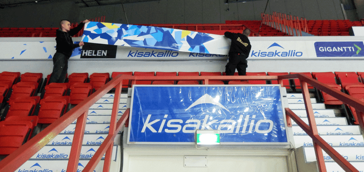 Nuorten MM-kisojen rakentamista ja asennustyö Granon toimesta