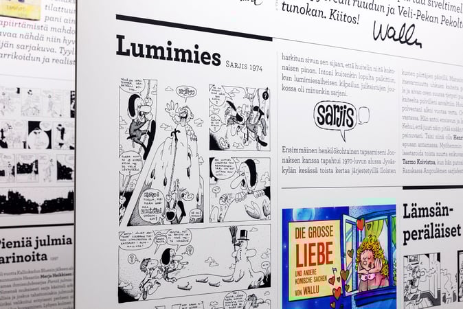 Päivälehden Museon näyttely sijaitsi roikkuvan sanomalehden sisällä