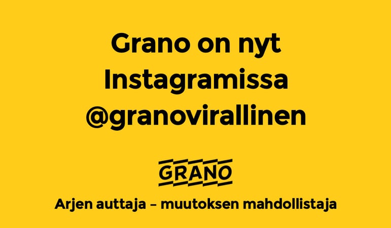 Löydät Granon Instagramista nyt nimellä @granovirallinen