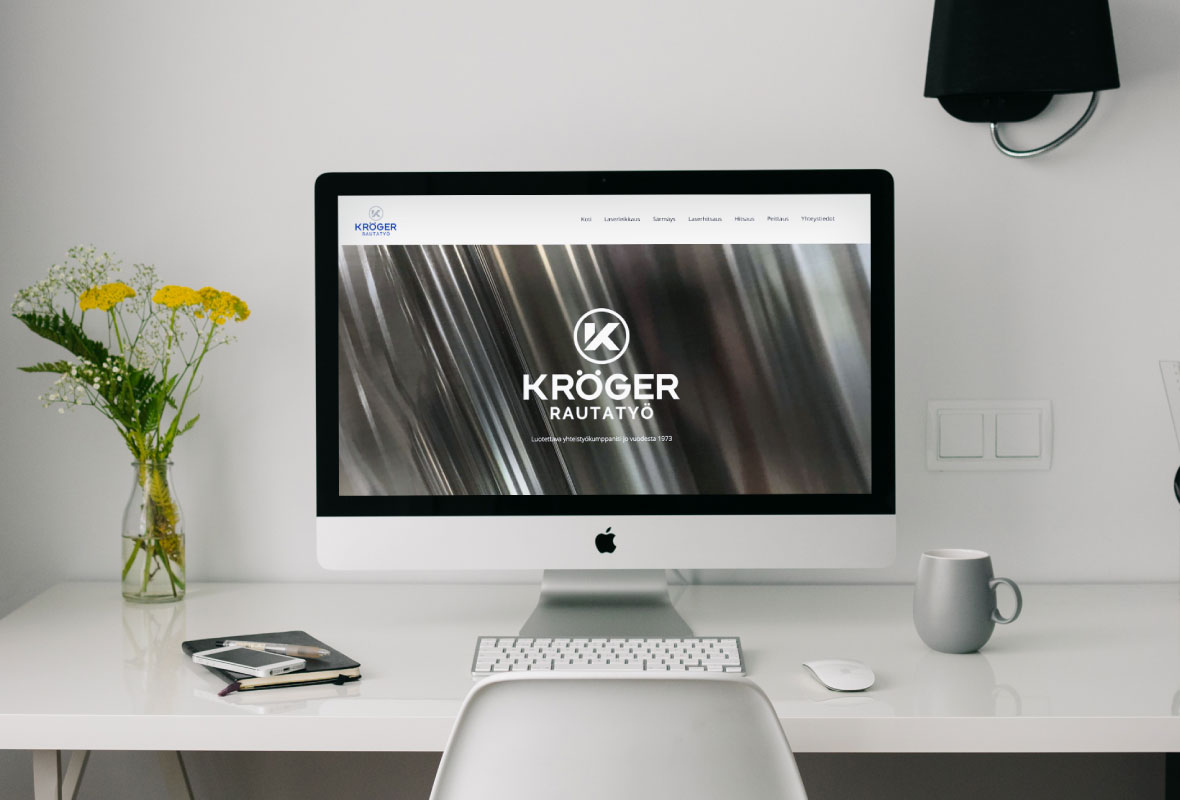 Rautatyö Kröger Yritysilme Logo Värimaailma Typografia Grano